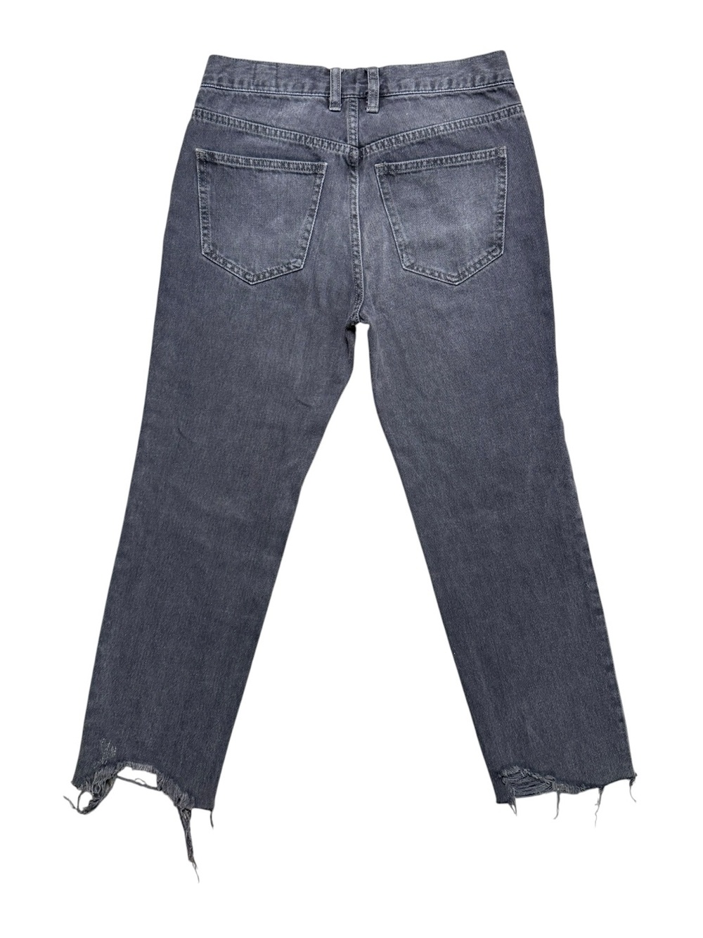 We The Free Black Distressed Straight Crop Jeans Women’s 25 Raw Hem 100% Cotton - Picture 3 of 9